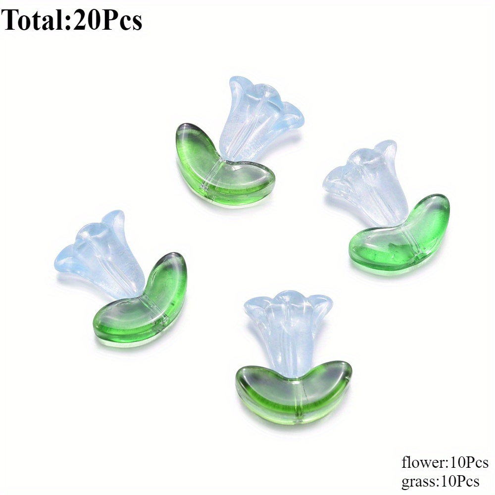 20pcs Trumpet Flower Shape Beaded DIY Jewelry Making